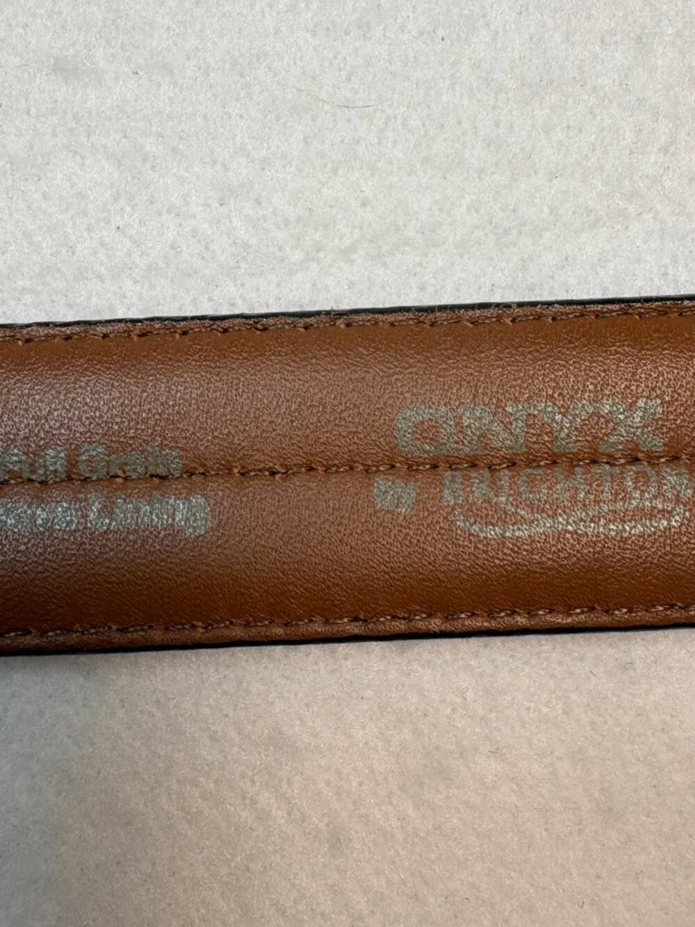 Vintage Brighton Croc Leather Western Boho Belt Silver Buckle Gothic Grunge 40